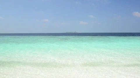 Sand beach and ocean wave, South Male Atoll. Maldives Stock Footage 48548741