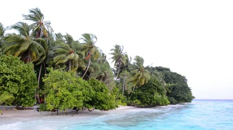 Sand beach and ocean wave, South Male Atoll. Maldives Stock Footage 49722149