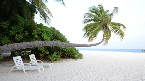 Sand beach and ocean wave, South Male Atoll. Maldives Stock Footage 49722208