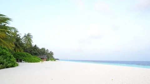 Sand beach and ocean wave, South Male Atoll. Maldives Stock Footage 49722347