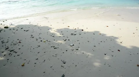Sand beach and ocean wave, South Male Atoll. Maldives Stock Footage 49723600