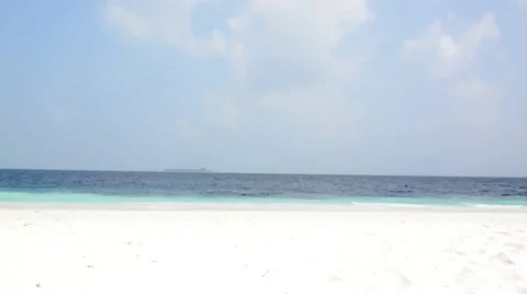 Sand beach and ocean wave, South Male Atoll. Maldives Stock Footage 49724093