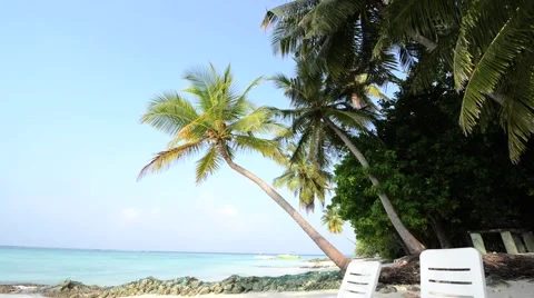 Sand beach and ocean wave, South Male Atoll. Maldives Stock Footage 51978628