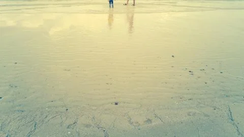 Sand beach background with blank space purpose Stock Photos