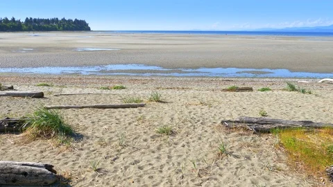 Sand Beach Background, Blue Sky and Sea, Beautiful Nature Land View Background Stock Footage 91725960