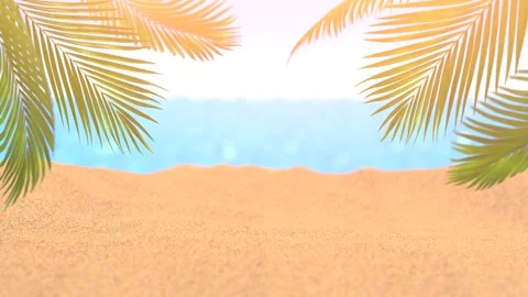 Sand beach background close-up 3D 4K animation with copy space Stock Footage 274219027