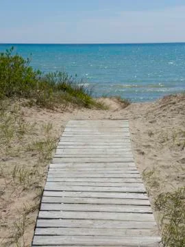 Sand Beach Boadwalk Stock Photos