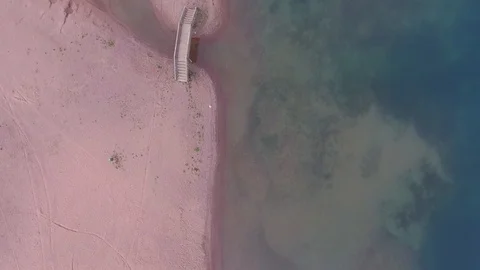 Sand beach with bridges Stock-Footage 95834471