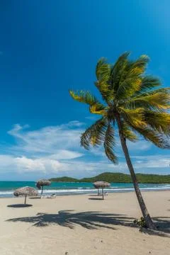 Sand beach in Cuba Stock Photos