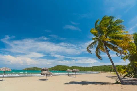 Sand beach in Cuba Stock Photos