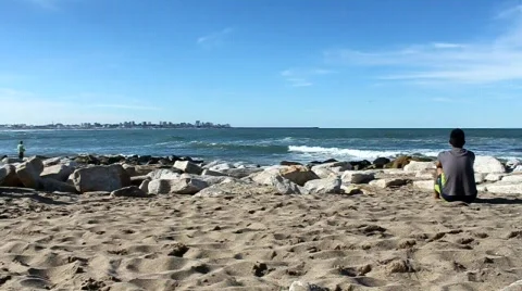 Sand Beach Stock Footage