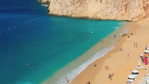 Sand beach from high view Stock Footage 81964641