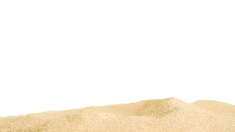 Sand Beach Isolated White Background Texture Summer Desert Zen Garden Stock Photos