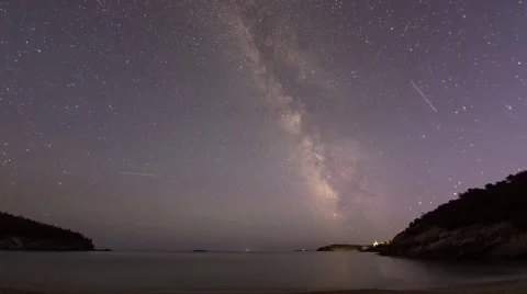 Sand Beach Milky Way Stockbeeldmateriaal 46040587