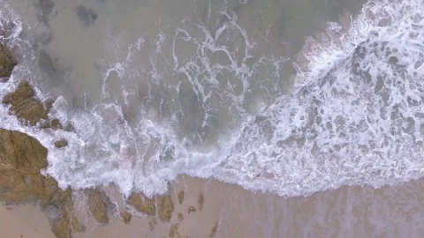 Sand beach overhead shot Stock Footage 74687256