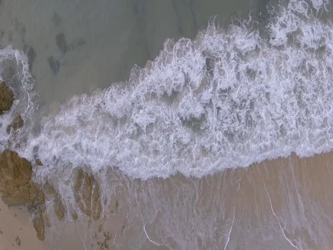 Sand beach overhead shot Video stock 74687759