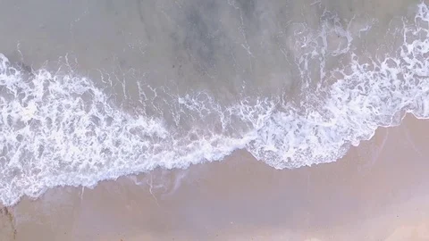 Sand beach overhead shot Видео 74687842