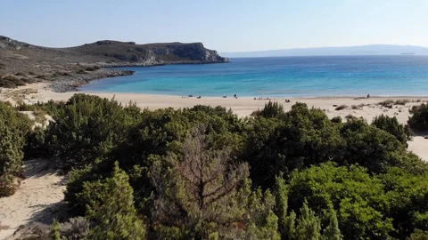 Sand beach with people Video stock 106947974