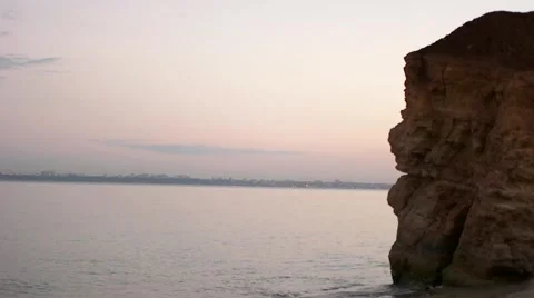 A sand beach with rocks Stock Footage 65293170