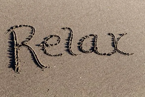 Sand beach script Stock Photos
