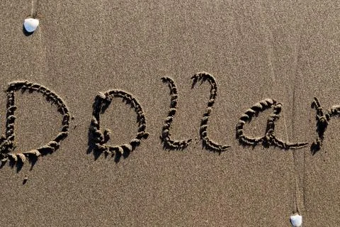 Sand beach script Stock Photos