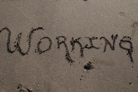 Sand beach script Foto stock
