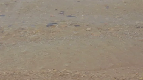 Sand Beach. Small water waves Video stock 71936450