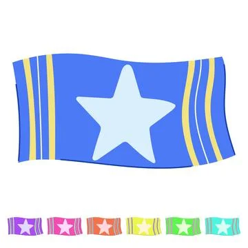 Sand beach towel vector cartoon graphic Stock Illustration