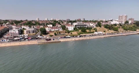 Sand beach, town development in urban borough Stock-Footage 202213228