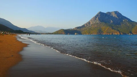 Sand beach in Turkey Stock Footage 97905398