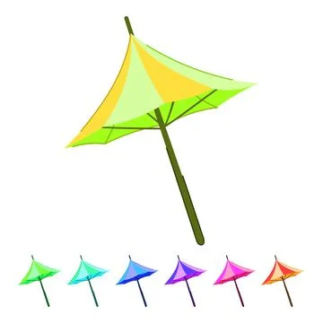 Sand beach umbrella vector cartoon graphic Stock Illustration