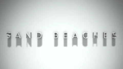 Sand beaches 3D title animation white text on a white background Stock Footage 299758477