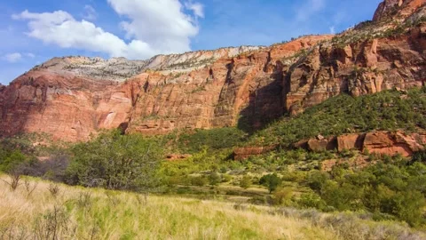 Sand Bench Trail Loop, Zion National Park, Utah, USA - Scenic Mountain Landscape Stock Footage 332017770