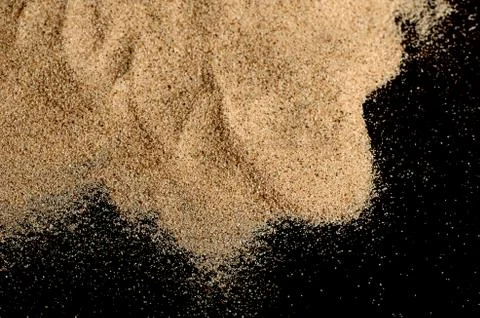 The sand on the black background Foto stock