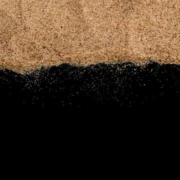 The sand on the black background Stock Photos