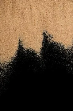 The sand on the black background Foto stock