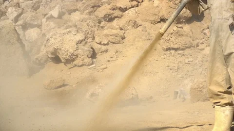Sand blasting slow motion Stock Footage 99010898