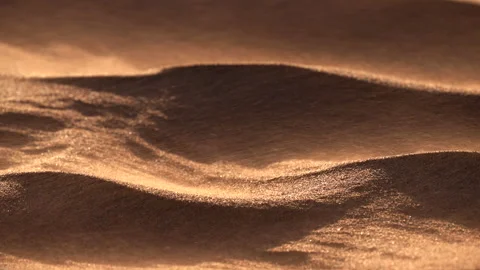 Sand blowing over dunes in wind, sandstorm in Gobi desert, close up Vídeo Stock 233151673