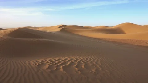 Sand blowing in sand dunes in wind, Sahara desert Stock Footage 87817755