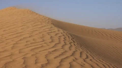 Sand blowing in sand dunes wind, Sahara desert Stock Footage 89741207