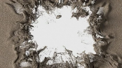 Sand blowing transition reveal on alpha ... | Stock Video | Pond5