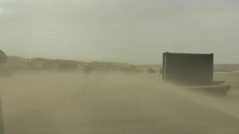 Sand blowing with wind on the beach Stock Footage 77805021