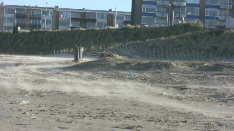 Sand is blown on the beach. Stock Footage 108281