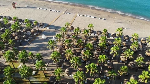 Sand braid, resort hotel, river with bridges and Mediterranean sea Stock Footage 172359213