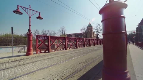 Sand Bridge in Wroclaw, Poland. Stock-Footage 245669802