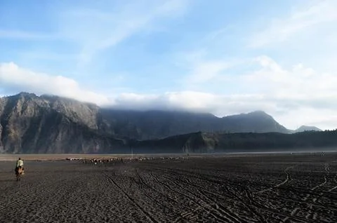 Sand in bromo mountai Stock Photos