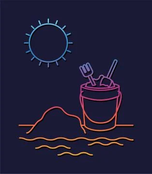 Sand bucket in the beach design vector illustration Stock-Illustration