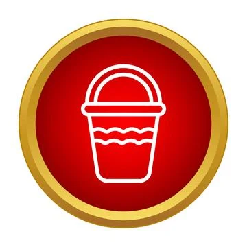 Sand bucket icon representing summer beach play activities Stock Illustration