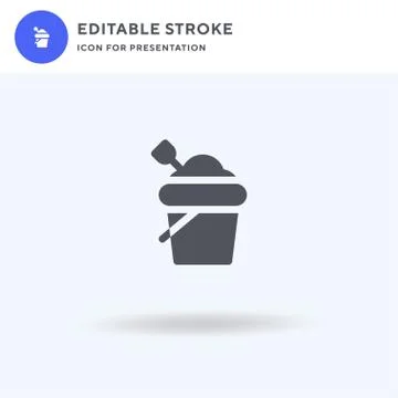 Sand Bucket icon vector, filled flat sign, solid pictogram isolated on white, Stock Illustration