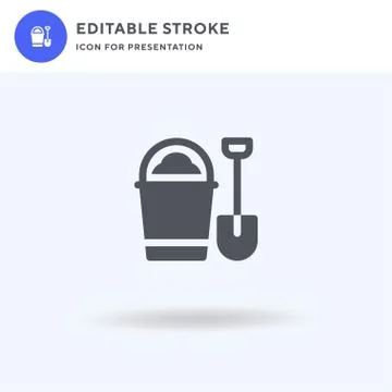 Sand Bucket icon vector, filled flat sign, solid pictogram isolated on white Illustrazione stock